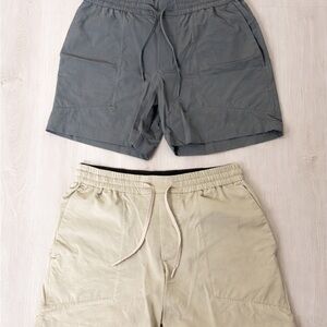 Lululemon Bowline Short 5” Ripstop Trench Beige & Grey Sage Bundle Set Medium